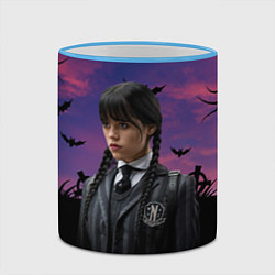 Кружка 3D Wednesday Addams, цвет: 3D-небесно-голубой кант — фото 2