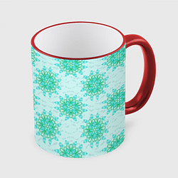 Кружка 3D Цветок и завитушка, цвет: 3D-красный кант