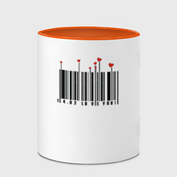 Кружка 3D Barcode love you, цвет: 3D-белый + оранжевый — фото 2