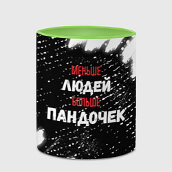 Кружка 3D Меньше людей больше пандочек, цвет: 3D-белый + светло-зеленый — фото 2
