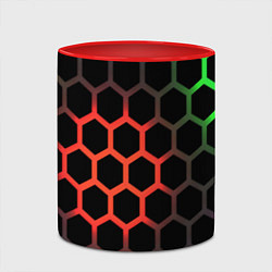 Кружка 3D Gradient hexagon genshin, цвет: 3D-белый + красный — фото 2