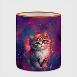 Кружка 3D Космически котенок, цвет: 3D-оранжевый кант — фото 2