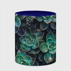 Кружка 3D Паттерн из множество зелёных цветов, цвет: 3D-белый + синий — фото 2