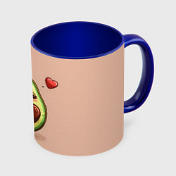 Кружка 3D Влюбленная авокадо - парные, цвет: 3D-белый + синий