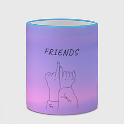 Кружка 3D Friends - Jimin and Taehyung BTS, цвет: 3D-небесно-голубой кант — фото 2