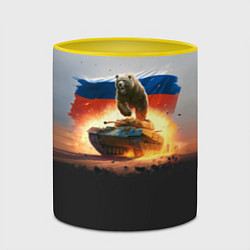 Кружка 3D Медведь разрывает танк, цвет: 3D-белый + желтый — фото 2