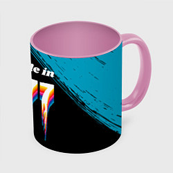 Кружка 3D Made in 1977: liquid art, цвет: 3D-белый + розовый
