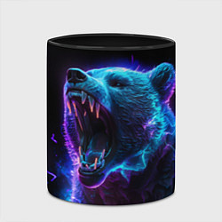 Кружка 3D Свирепый неоновый медведь, цвет: 3D-белый + черный — фото 2