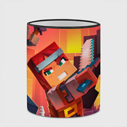 Кружка 3D Minecraft воин с мечом, цвет: 3D-черный кант — фото 2