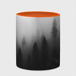 Кружка 3D Красивый туманный лес, цвет: 3D-белый + оранжевый — фото 2
