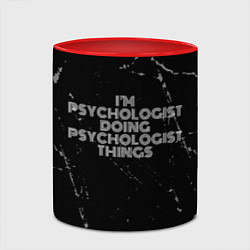 Кружка 3D I am psychologist doing psychologist things, цвет: 3D-белый + красный — фото 2