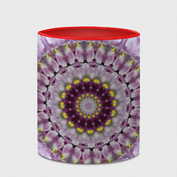 Кружка 3D Мандала Нежные фиалочки, цвет: 3D-белый + красный — фото 2