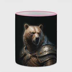 Кружка 3D Медведь в доспехах, цвет: 3D-розовый кант — фото 2