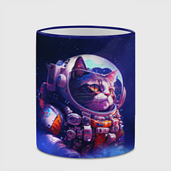 Кружка 3D Кот в космическом скафандре, цвет: 3D-синий кант — фото 2