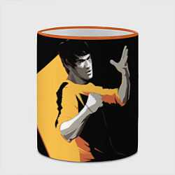 Кружка 3D Брюс Ли арт, цвет: 3D-оранжевый кант — фото 2