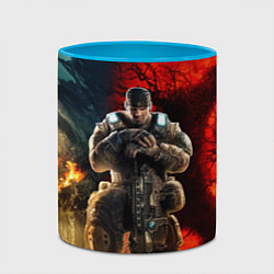 Кружка 3D Gears of War Маркус Феникс, цвет: 3D-белый + небесно-голубой — фото 2