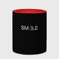 Кружка 3D Надпись smile, цвет: 3D-белый + красный — фото 2