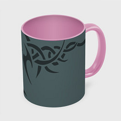 Кружка 3D Малахитовая татуировка, цвет: 3D-белый + розовый