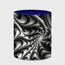 Кружка 3D Abstract fractal grey, цвет: 3D-белый + синий — фото 2