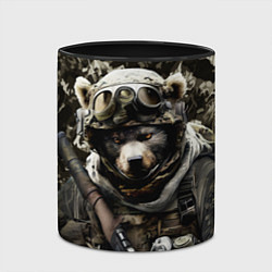 Кружка 3D Медведь солдат спецназа, цвет: 3D-белый + черный — фото 2