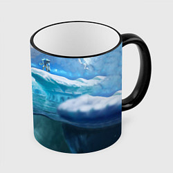 Кружка 3D Subnautica - КРАБ на леднике, цвет: 3D-черный кант