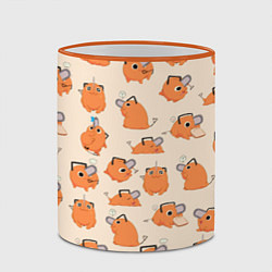 Кружка 3D Человек-бензопила - Почита и хлебушек, цвет: 3D-оранжевый кант — фото 2