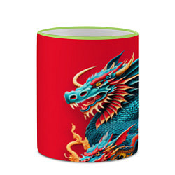 Кружка 3D Japanese dragon - irezumi, цвет: 3D-светло-зеленый кант — фото 2