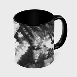 Кружка 3D Черно-белый тай-дай, цвет: 3D-белый + черный