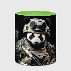 Кружка 3D Медведь панда солдат спецназа, цвет: 3D-белый + светло-зеленый — фото 2