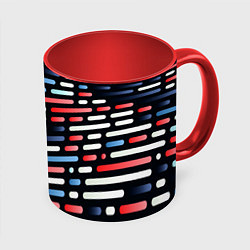 Кружка 3D Vanguard neon pattern, цвет: 3D-белый + красный