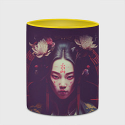 Кружка 3D Девушка-самурай, цвет: 3D-белый + желтый — фото 2