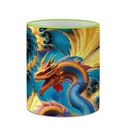Кружка 3D Japanese dragon - tattoo - irezumi - art, цвет: 3D-светло-зеленый кант — фото 2