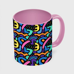 Кружка 3D Multicolored texture pattern, цвет: 3D-белый + розовый