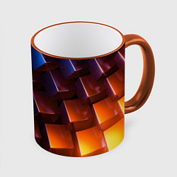 Кружка 3D Геометрия с градиентом, цвет: 3D-оранжевый кант