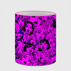 Кружка 3D Ahegao: Фиолетовый, цвет: 3D-розовый кант — фото 2