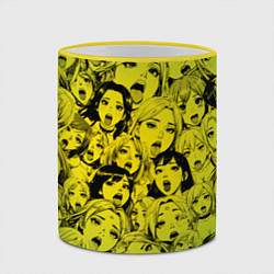 Кружка 3D Ahegao: Лайм, цвет: 3D-желтый кант — фото 2
