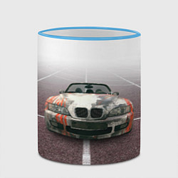 Кружка 3D Родстер BMW Z4, цвет: 3D-небесно-голубой кант — фото 2