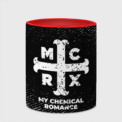 Кружка 3D My Chemical Romance с потертостями на темном фоне, цвет: 3D-белый + красный — фото 2