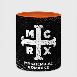 Кружка 3D My Chemical Romance с потертостями на темном фоне, цвет: 3D-белый + оранжевый — фото 2