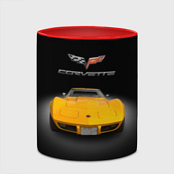 Кружка 3D Американский маслкар Chevrolet Corvette Stingray, цвет: 3D-белый + красный — фото 2