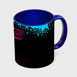 Кружка 3D Counter Strike 2 - neon gradient, цвет: 3D-белый + синий