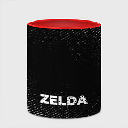 Кружка 3D Zelda с потертостями на темном фоне, цвет: 3D-белый + красный — фото 2
