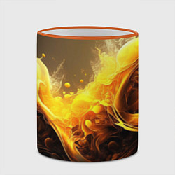 Кружка 3D Золотые волны, цвет: 3D-оранжевый кант — фото 2
