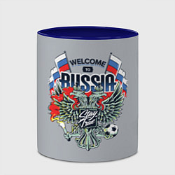 Кружка 3D Welcome to Russia - футбол, цвет: 3D-белый + синий — фото 2