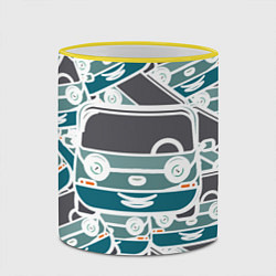 Кружка 3D Абстракция машина, цвет: 3D-желтый кант — фото 2