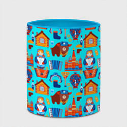 Кружка 3D Народный быт России, цвет: 3D-белый + небесно-голубой — фото 2