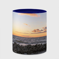 Кружка 3D Закат солнца на Финском заливе, цвет: 3D-белый + синий — фото 2