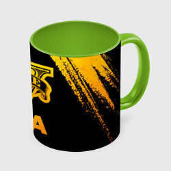 Кружка 3D GTA - gold gradient, цвет: 3D-белый + светло-зеленый