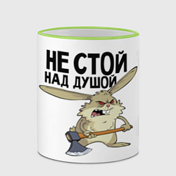 Кружка 3D Злой заяц, цвет: 3D-светло-зеленый кант — фото 2