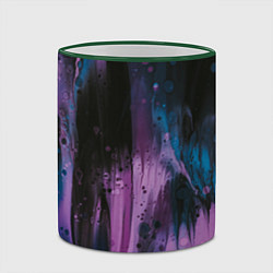 Кружка 3D Фиолетовые абстрактные тени, цвет: 3D-зеленый кант — фото 2
